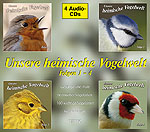 Cover der vierteiligen CD-Reihe 'Heimische Vogelwelt'
